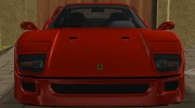 Ferrari F40 TT Black Revel for GTA Vice City miniature 5