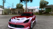 Dodge SRT Viper GTS 2012 V1.0 для GTA San Andreas миниатюра 1