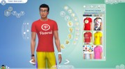 Футболки Social Media Male T-Shirt para Sims 4 miniatura 14