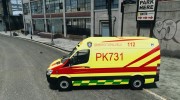 Mercedes-Benz Sprinter PK731 Ambulance para GTA 4 miniatura 2