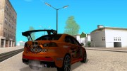 Mitsubishi Evo X Team Orange para GTA San Andreas miniatura 4