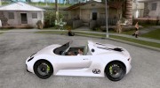 Porsche 918 Spyder для GTA San Andreas миниатюра 2