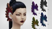 Украшение LeahLillith Emblished Feathers Earrings для Sims 4 миниатюра 1