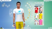 Футболки Social Media Male T-Shirt для Sims 4 миниатюра 3