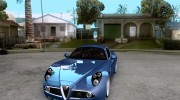 Alfa Romeo 8C Competizione для GTA San Andreas миниатюра 1