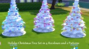 4 Recoloured Holiday Christmas Tree Set для Sims 4 миниатюра 1