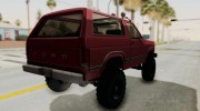 Ford Bronco 1985 Lifted для GTA San Andreas миниатюра 2