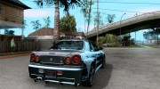 Nissan Skyline GT-R BNR34 Tunable для GTA San Andreas миниатюра 4