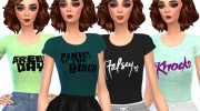 Band Tee Shirts Pack Three for Sims 4 miniature 3