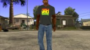 CJ в футболке (K JAH) для GTA San Andreas миниатюра 2