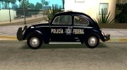 Volkswagen Beetle 1963 Policia Federal для GTA San Andreas миниатюра 3