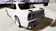 Nissan Skyline BNR34 GT-R v1 для GTA 4 миниатюра 3