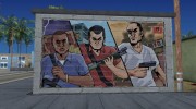 Graffiti Art “GTA 5 Franklin, Michael, and Trevor“ para GTA San Andreas miniatura 3