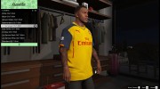 Футболка Arsenal Away Kit для Франклина для GTA 5 миниатюра 2
