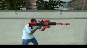 Sniper Rifle black and red для GTA San Andreas миниатюра 6
