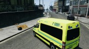 Mercedes-Benz Sprinter PK731 Ambulance для GTA 4 миниатюра 3