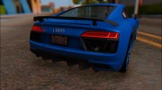 2018 Audi R8 V10 Plus для GTA San Andreas миниатюра 3
