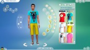 Мужские футболки Neon для Sims 4 миниатюра 10
