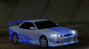 1999 Nissan Skyline R-34 GT-R V-spec (IVF) для GTA San Andreas миниатюра 5