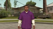 Franklin Violet Shirt для GTA San Andreas миниатюра 1