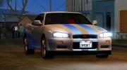 Nissan Skyline R-34 GT-R V-spec 1999 для GTA San Andreas миниатюра 4