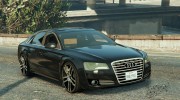 Audi A8 Unmarked для GTA 5 миниатюра 4