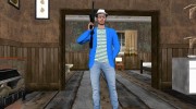 Skin HD GTA V Online парень в синем для GTA San Andreas миниатюра 1