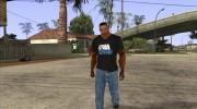 CJ в футболке (Radio X) для GTA San Andreas миниатюра 2
