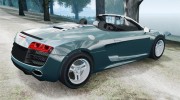 Audi R8 Spyder для GTA 4 миниатюра 5