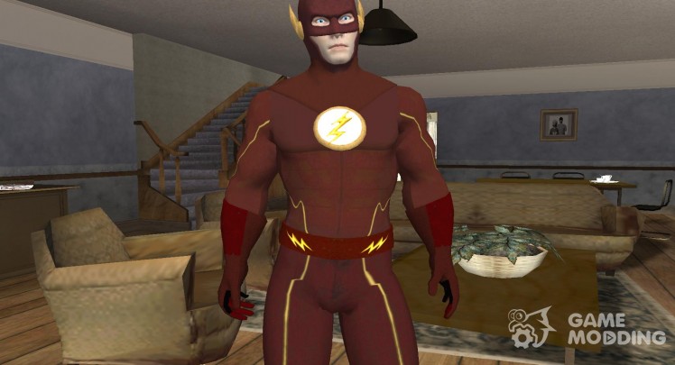 Flash из сериала с белым логотипом