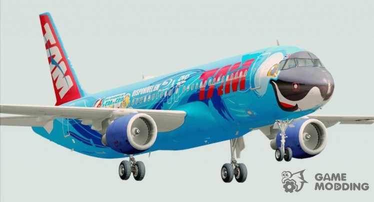 Airbus A320-200 of TAM Airlines-Rio movie livery (PT-MZN)