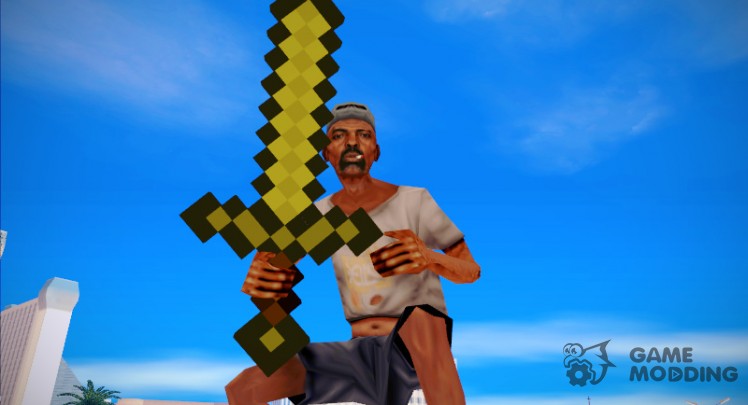 De oro de la espada de Minecraft