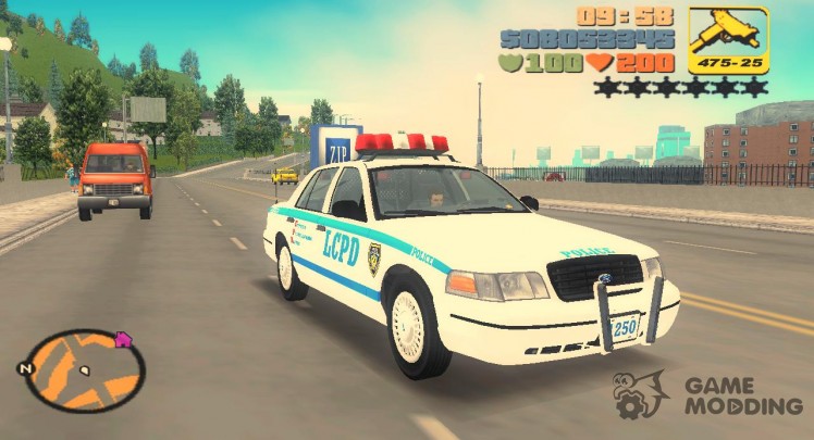Ford Crown Victoria LCPD Cruiser 1998 (clean and with caps)