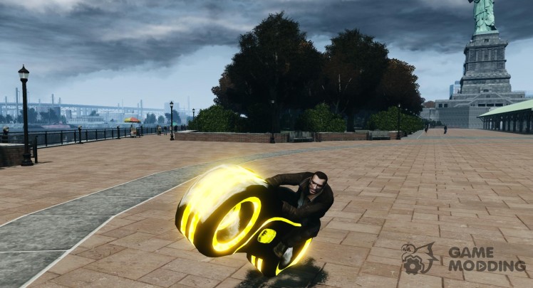 Мотоцикл из Трон (желтый неон)
