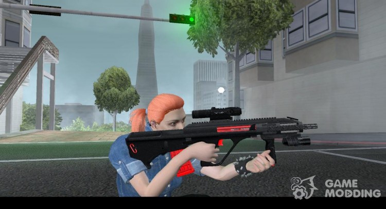 MP5 black and red para GTA San Andreas