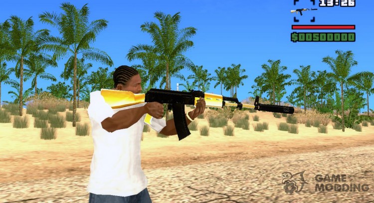 Golden AK-47 replaced for GTA San Andreas