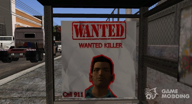 Новое объявление на остановке Wanted для GTA San Andreas