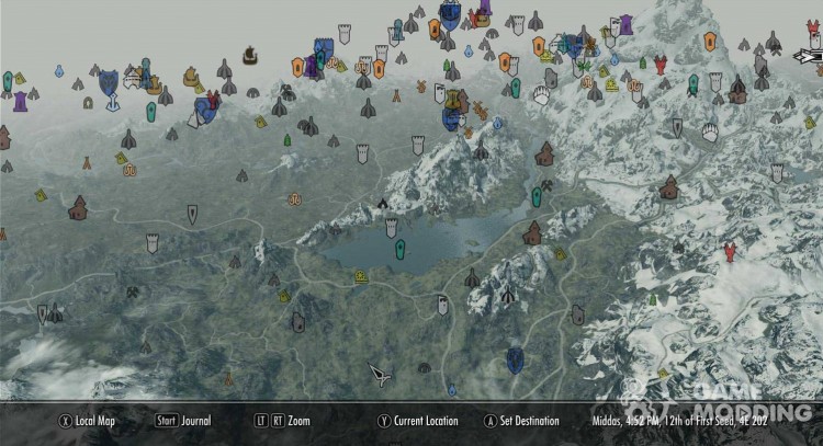 Colored icons for maps for TES V: Skyrim