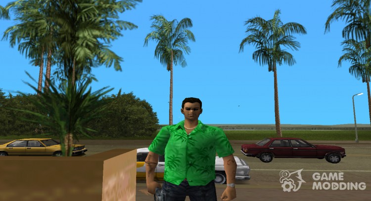 Tommy en una túnica verde para GTA Vice City