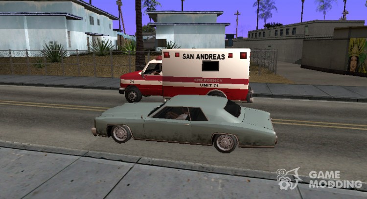 Los vehículos que transiten en la llamada para GTA San Andreas