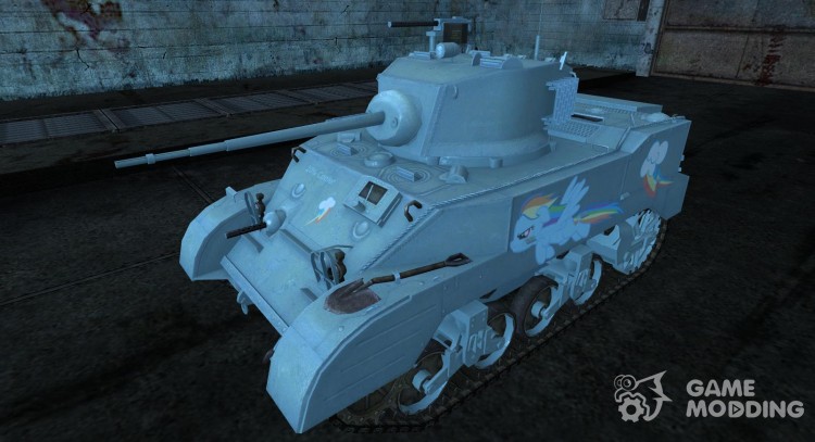 Шкурка для M5 Stuart "Rainbow Dash" для World Of Tanks