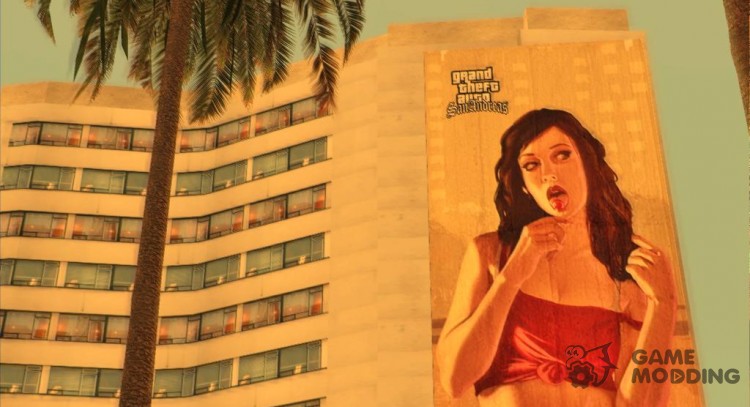GTA IV Lollypop Girl on the billboard for GTA San Andreas