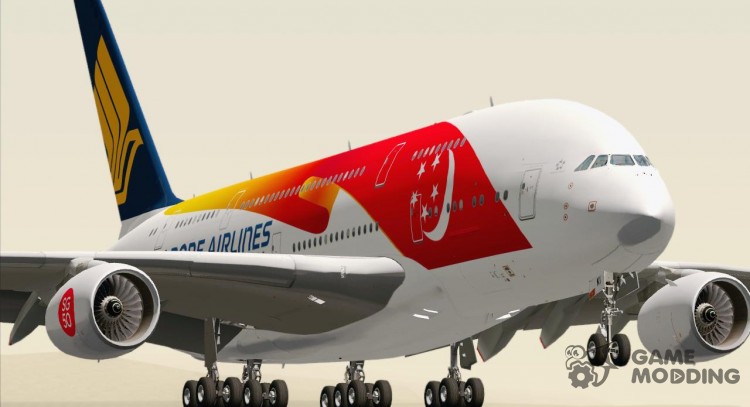 Airbus A380-800 Singapore Airlines - Singapores 50th Birthday Livery (9V-SKI) для GTA San Andreas