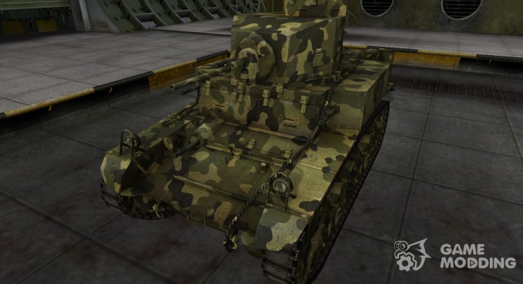 Skin for M3 Stuart camouflaged for World Of Tanks