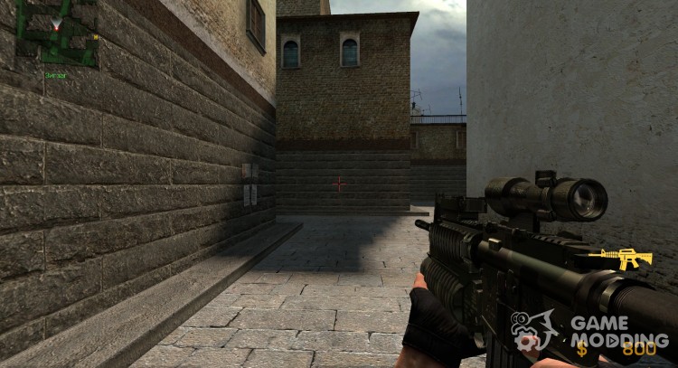 Anti-Vision M4 SOPMOD - лесной камуфляж для Counter-Strike Source