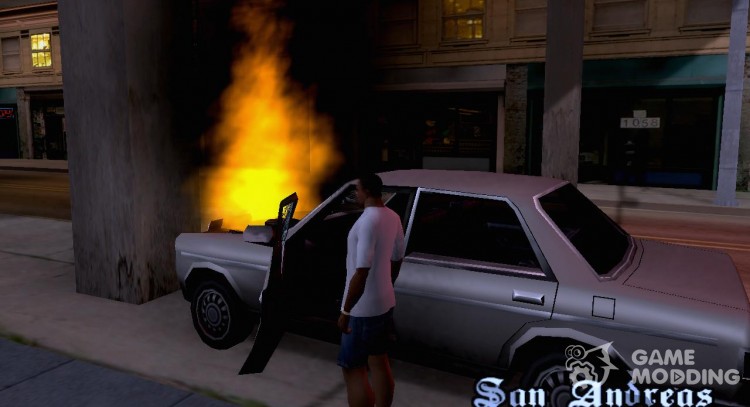 Car 0@ Burning (Segunda versión) para GTA San Andreas