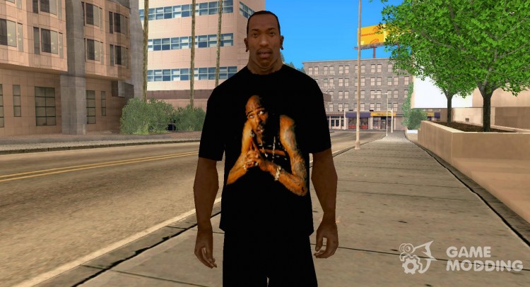 camiseta con la imagen de 2pac para GTA San Andreas