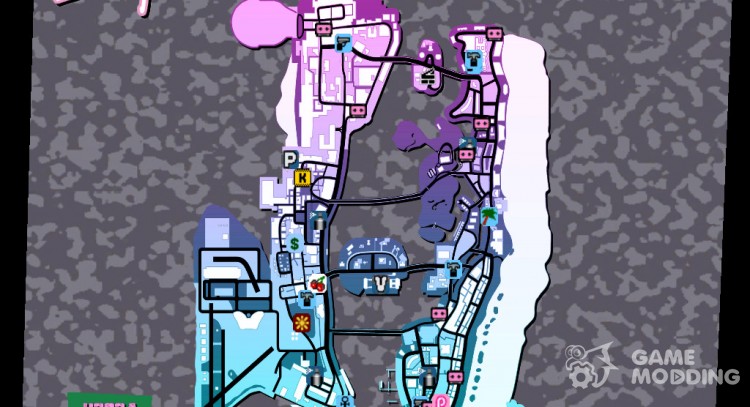 HQ Menu Map (10th Anniversary Style) for GTA Vice City