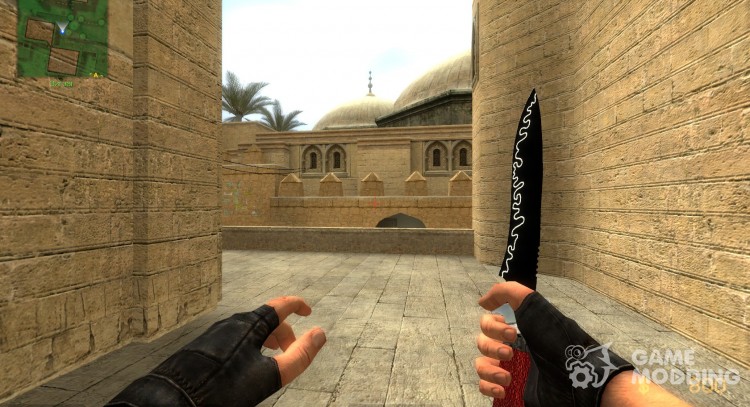 El cromo, negro/rojo cuchillo. para Counter-Strike Source