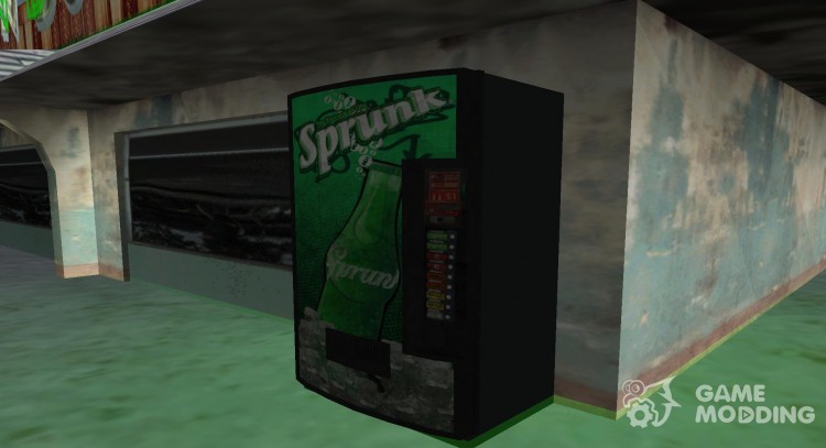 Sprunk Soda vending machine with drinks from GTA 4